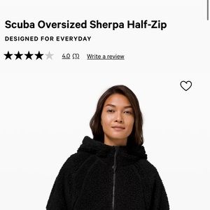 Oversized lululemon Scuba Half Zip Sherpa - black